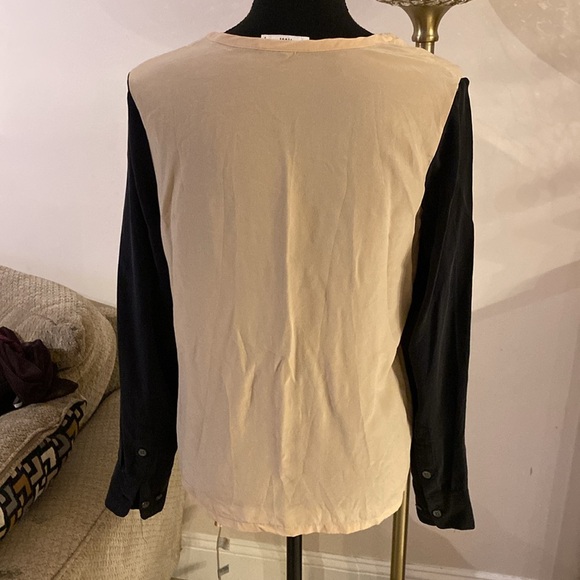 Equipment Cream and Black Long Sleeve Top size S - Picture 4 of 5